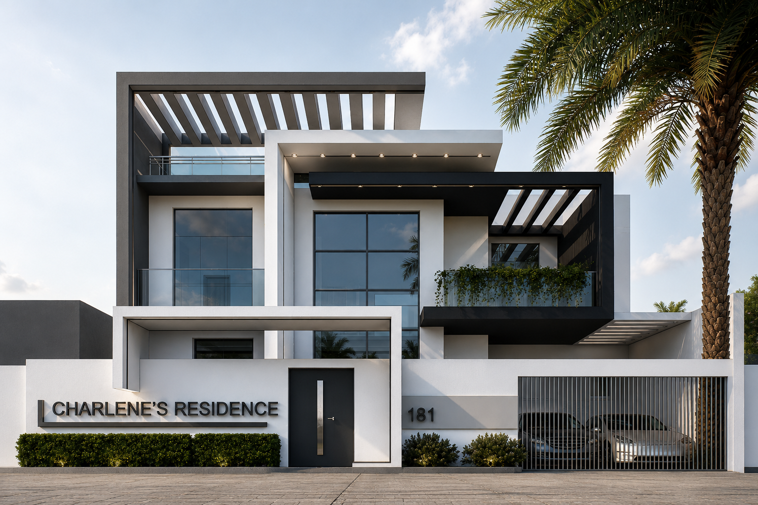Villa Charlene façade contemporaine